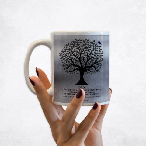 Black Silhouette Tree Tin wedding Coffee Mug M-1351