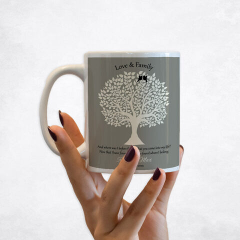 White Silhouette Tree anniversary Coffee Mug M-1361