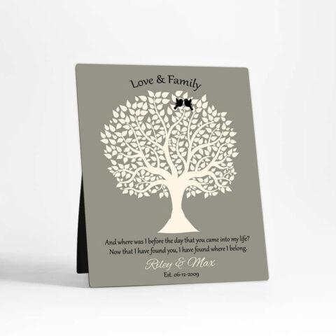 Silhouette Tree anniversary  Desktop Plaque Gift for couple D-1361