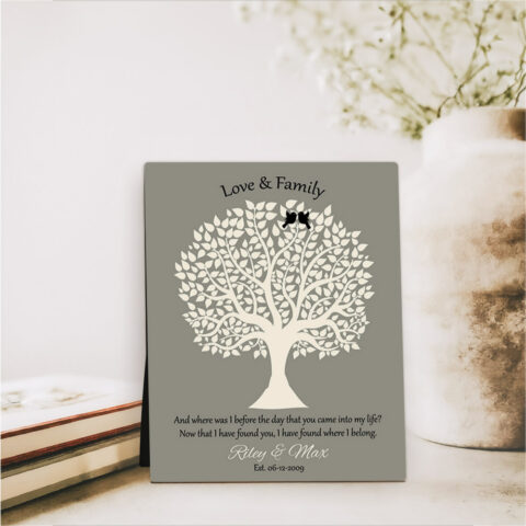 Silhouette Tree anniversary  Desktop Plaque Gift for couple D-1361