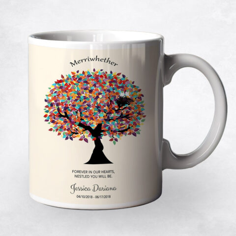 Colorful Spring Memorial Tree With Nest Loss of Baby Coffee Mug M-1362