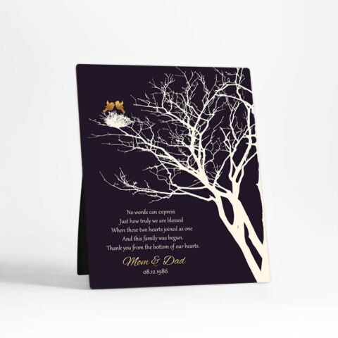 Branchy Tree 50th anniversary  Desktop Plaque Gift for parents D-1363