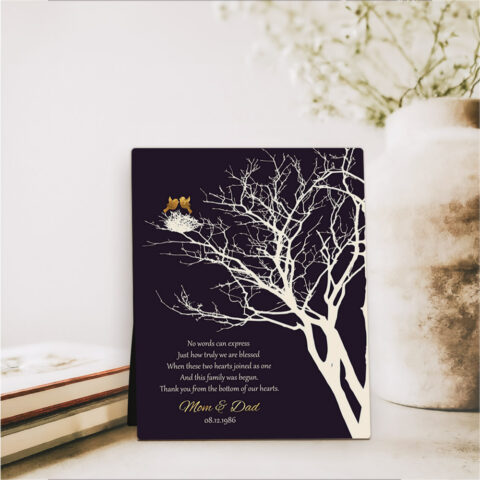 Branchy Tree 50th anniversary  Desktop Plaque Gift for parents D-1363