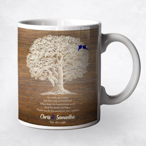 Large White Oak Tree Wood 5th anniversary Coffee Mug M-1369