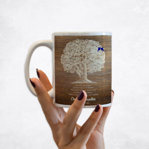 Large White Oak Tree Wood 5th anniversary Coffee Mug M-1369