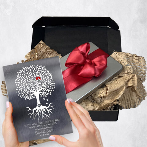 10th anniversary Gift Delivery for couple, husband or wife Rooted Tree Tin  Plaque TOY-1371