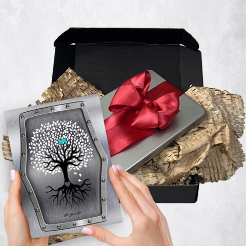 11th anniversary Gift Delivery for couple, husband or wife Rooted Tree Steel  Plaque TOY-1374