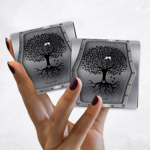 11th anniversary Black Tree with Roots on Steel Magnet Set MAG-1375