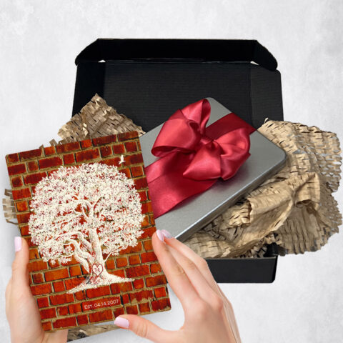 8th anniversary Gift Delivery for couple, husband or wife Oak Tree on Brick Brick  Plaque TOY-1381