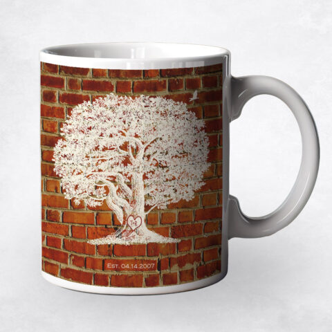 Large White Oak Tree Brick 8th anniversary Coffee Mug M-1381