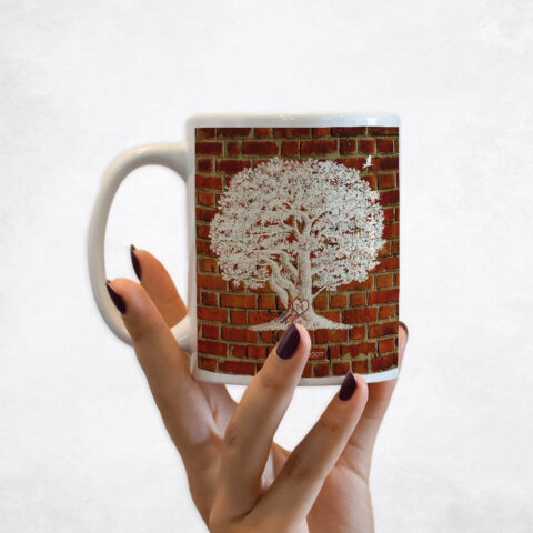 Large White Oak Tree Brick 8th anniversary Coffee Mug M-1381