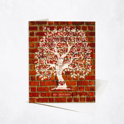 Nine Years Owl Tree Established Date 8th anniversary Stationery Card-1384