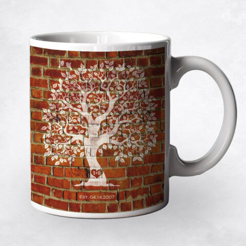 White Owl Tree Brick 8th anniversary Coffee Mug M-1384