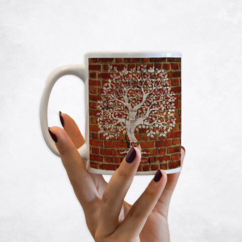 White Owl Tree Brick 8th anniversary Coffee Mug M-1384