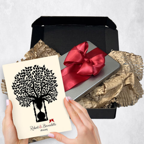 1st anniversary Gift Delivery for couple, husband or wife Hourglass Tree  Plaque TOY-1388