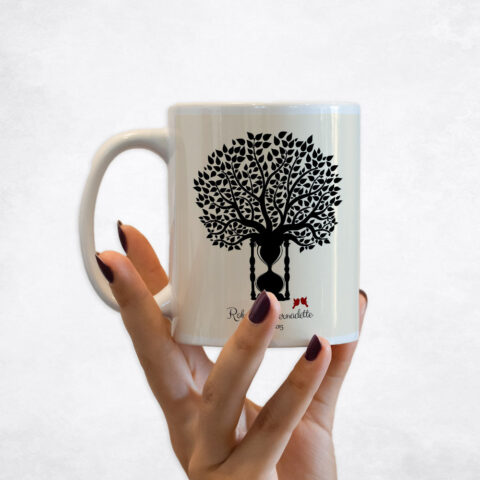 Black Hourglass Tree 1st anniversary Coffee Mug M-1388