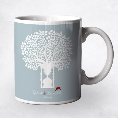 White Hourglass Tree 1st anniversary Coffee Mug M-1389