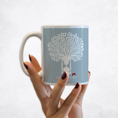 White Hourglass Tree 1st anniversary Coffee Mug M-1389