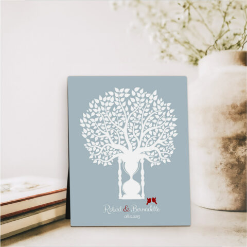 Hourglass Tree 1st anniversary  Desktop Plaque Gift for couple D-1389