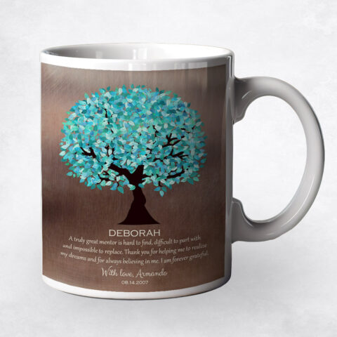 Turquoise Canopy Tree Bronze Leadership Appreciation Coffee Mug M-1392_b