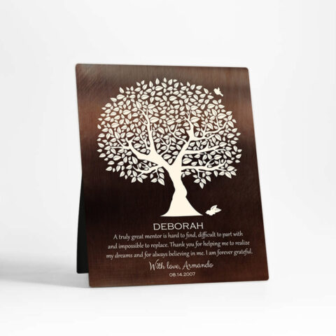 Olive Tree Leadership Appreciation Bronze Desktop Plaque Gift for mentor D-1392