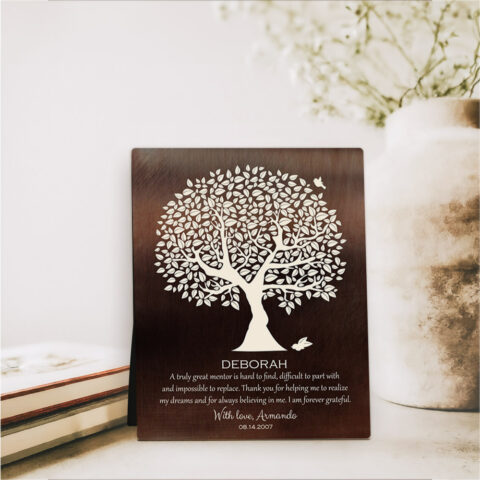 Olive Tree Leadership Appreciation Bronze Desktop Plaque Gift for mentor D-1392