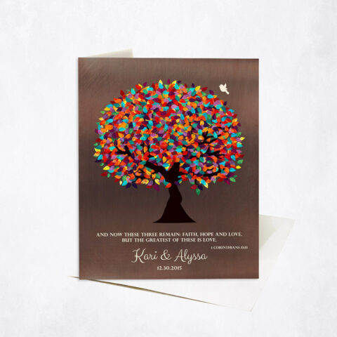 Colorful Wife Appreciation Tree Corinthians Verse anniversary Stationery Card-1393