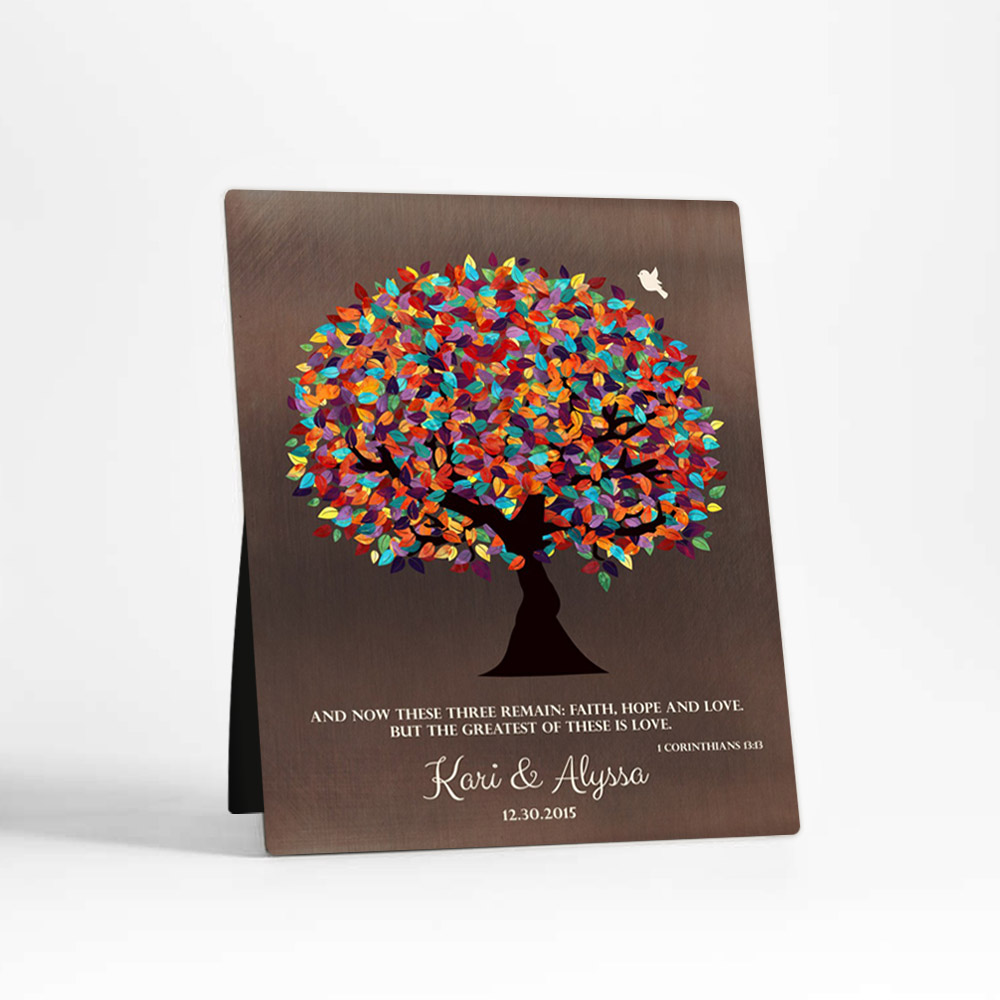 Single image of Spring Tree anniversary Bronze Desktop Plaque