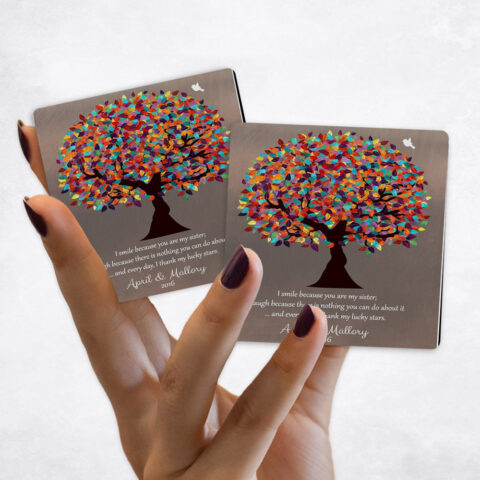 family appreciation Colorful Sibling Tree for Sisters on Bronze Magnet Set MAG-1395