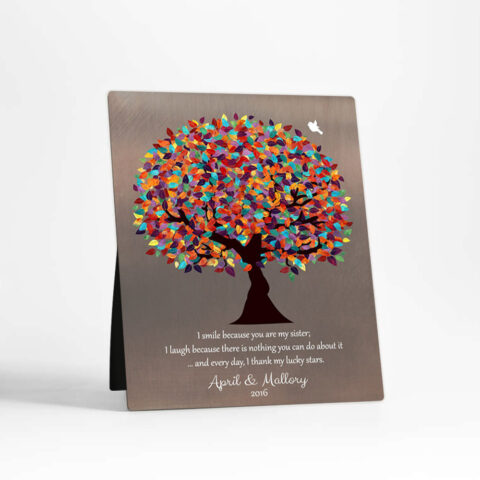 Spring Tree family appreciation Bronze Desktop Plaque Gift for sister D-1395