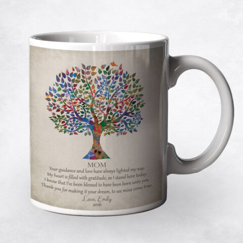 Watercolor Silhouette Tree Mother’s Day Coffee Mug M-1396