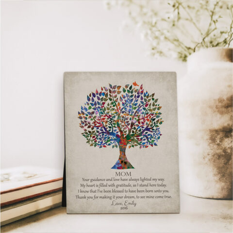 Watercolor Tree Mother’s Day  Desktop Plaque Gift for mom D-1396