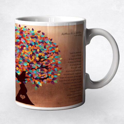 Colorful Spring Tree Copper 7th anniversary Coffee Mug M-1403