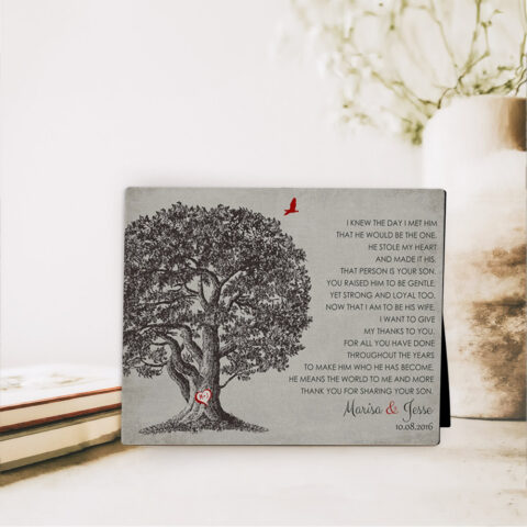 Large Oak Tree wedding  Desktop Plaque Gift for mother of the groom D-1405