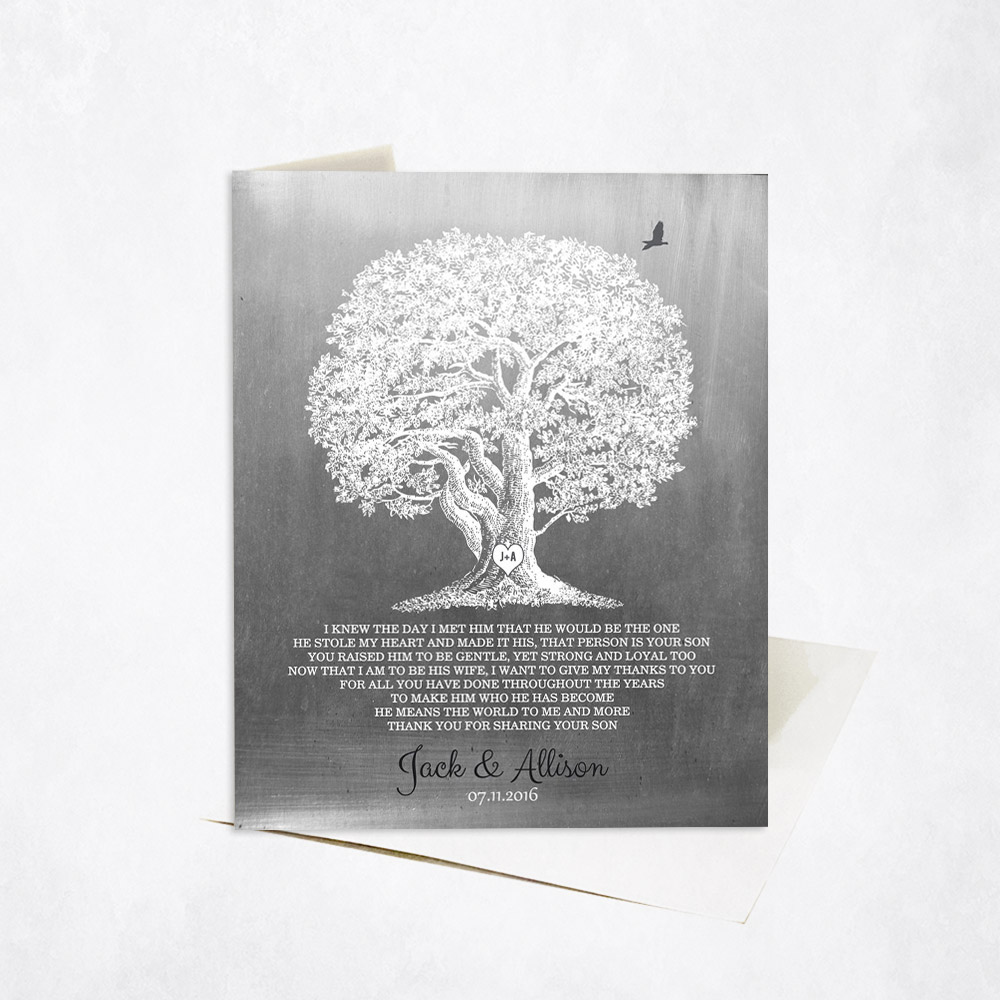 Picture of White Oak Tree Poem Mother of Groom Gratitude wedding Stationery Card C-1406