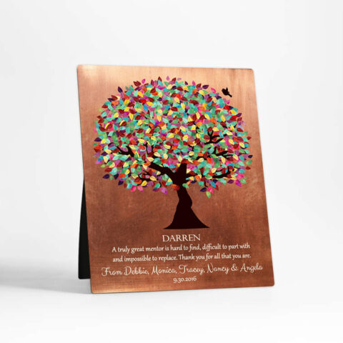 Spring Tree Leadership Appreciation Copper Desktop Plaque Gift for mentor D-1408