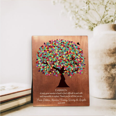 Spring Tree Leadership Appreciation Copper Desktop Plaque Gift for mentor D-1408