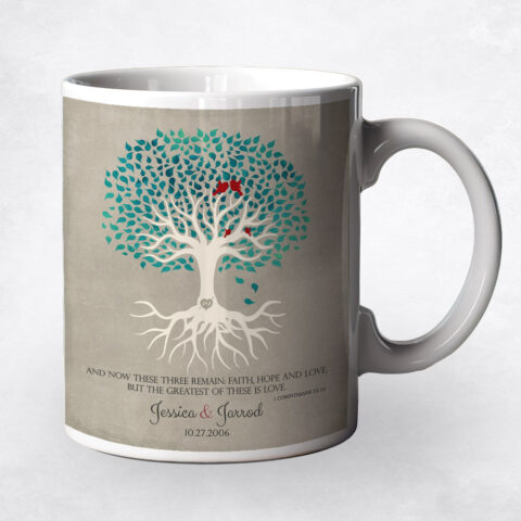 Green Canopy Tree with Roots anniversary Coffee Mug M-1413