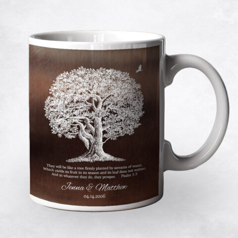 Large White Oak Tree Bronze 8th anniversary Coffee Mug M-1414