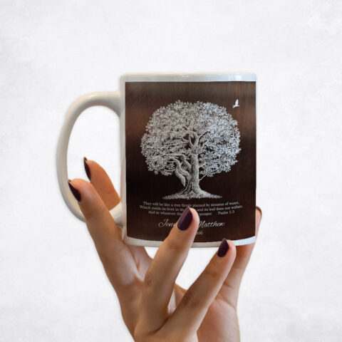 Large White Oak Tree Bronze 8th anniversary Coffee Mug M-1414