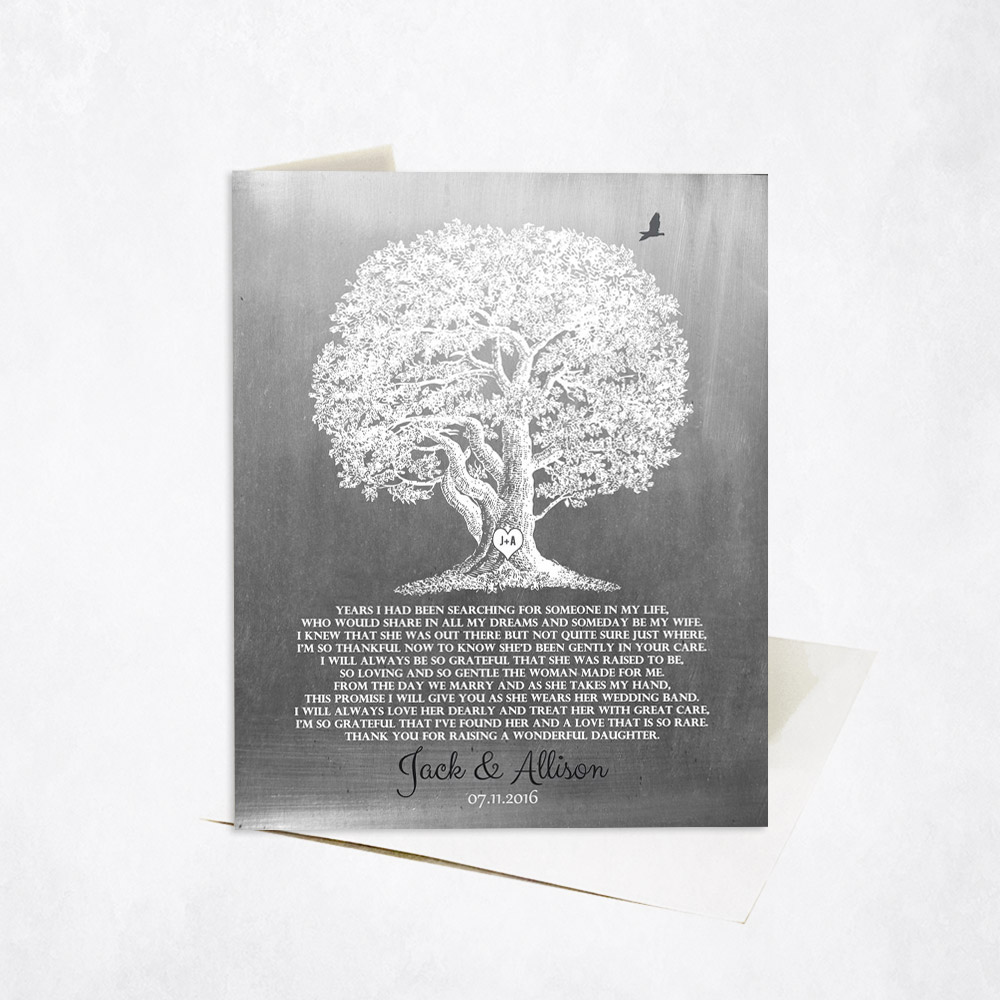 Picture of Large Oak Tree Mother of Groom Poem wedding Stationery Card C-1416