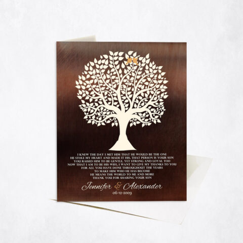 Mother of the Groom Silhouette Tree Poem wedding Stationery Card-1419