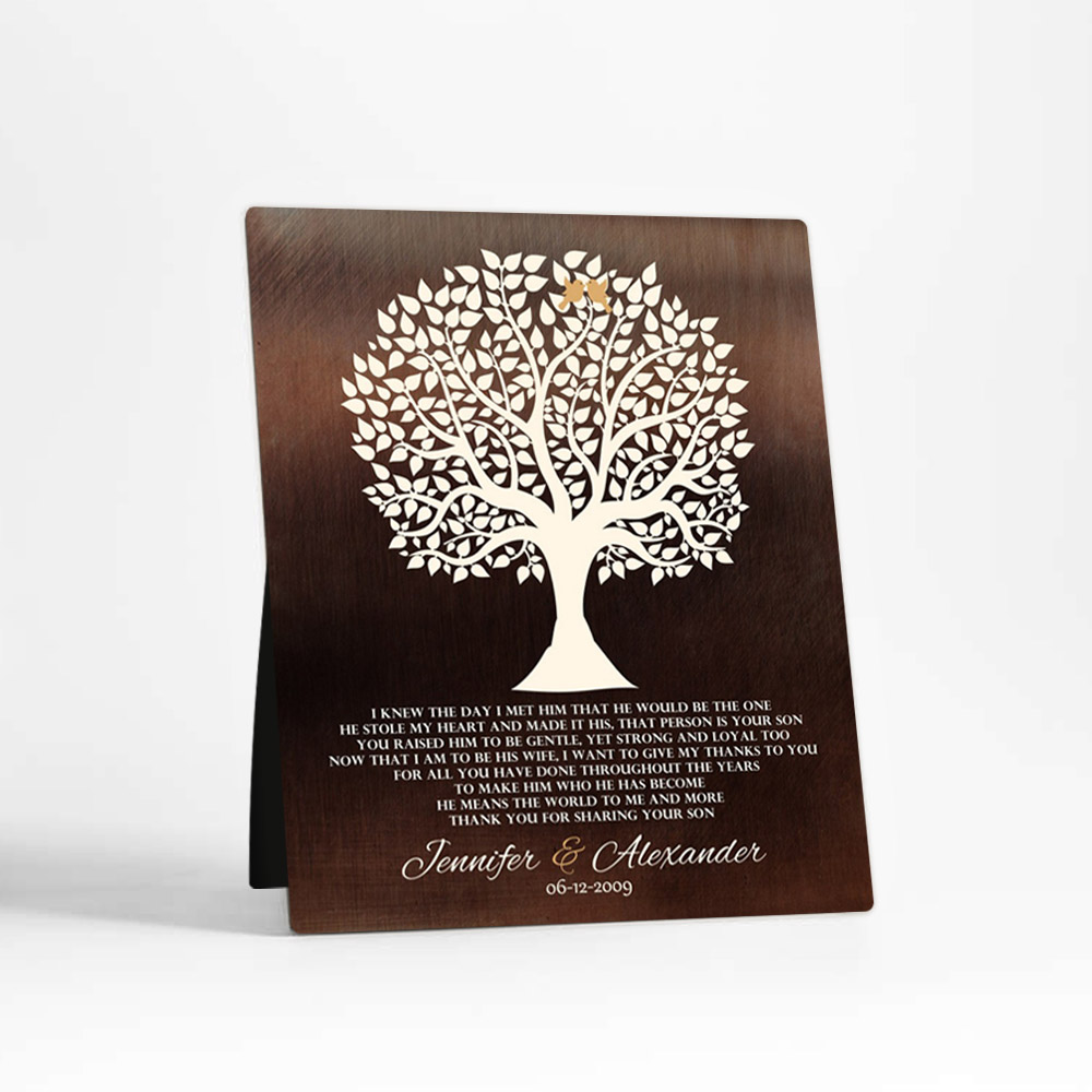 Single image of Silhouette Tree wedding Bronze Desktop Plaque