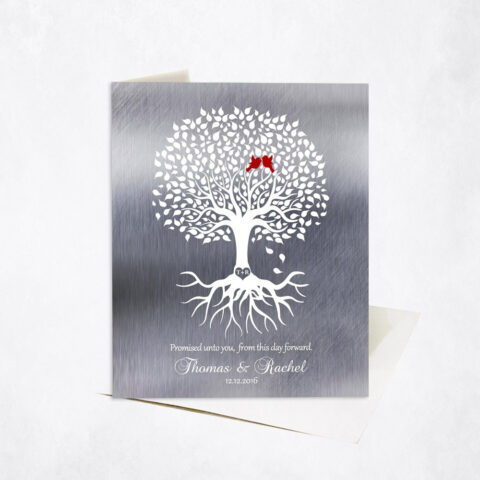 White Engagement Quote Tree with Roots engagement Stationery Card-1421