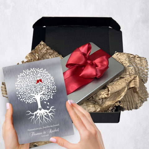 engagement Gift Delivery for couple, husband or wife Rooted Tree Tin  Plaque TOY-1421