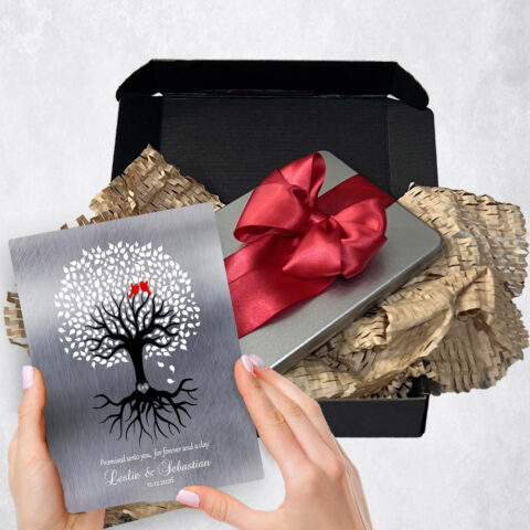 engagement Gift Delivery for couple, husband or wife Rooted Tree Tin  Plaque TOY-1422