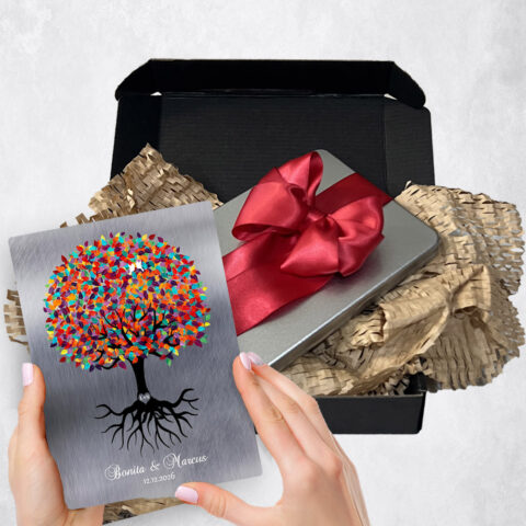 engagement Gift Delivery for couple, husband or wife Spring Tree Tin  Plaque TOY-1423