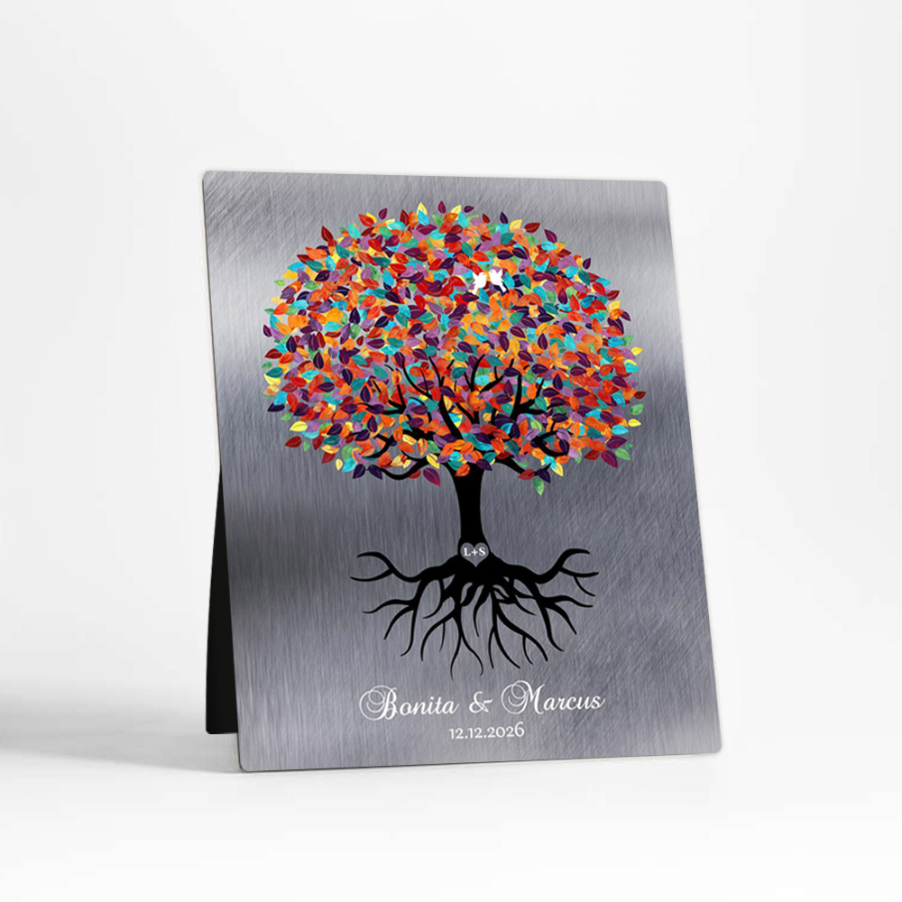 Single image of Spring Tree engagement Tin Desktop Plaque