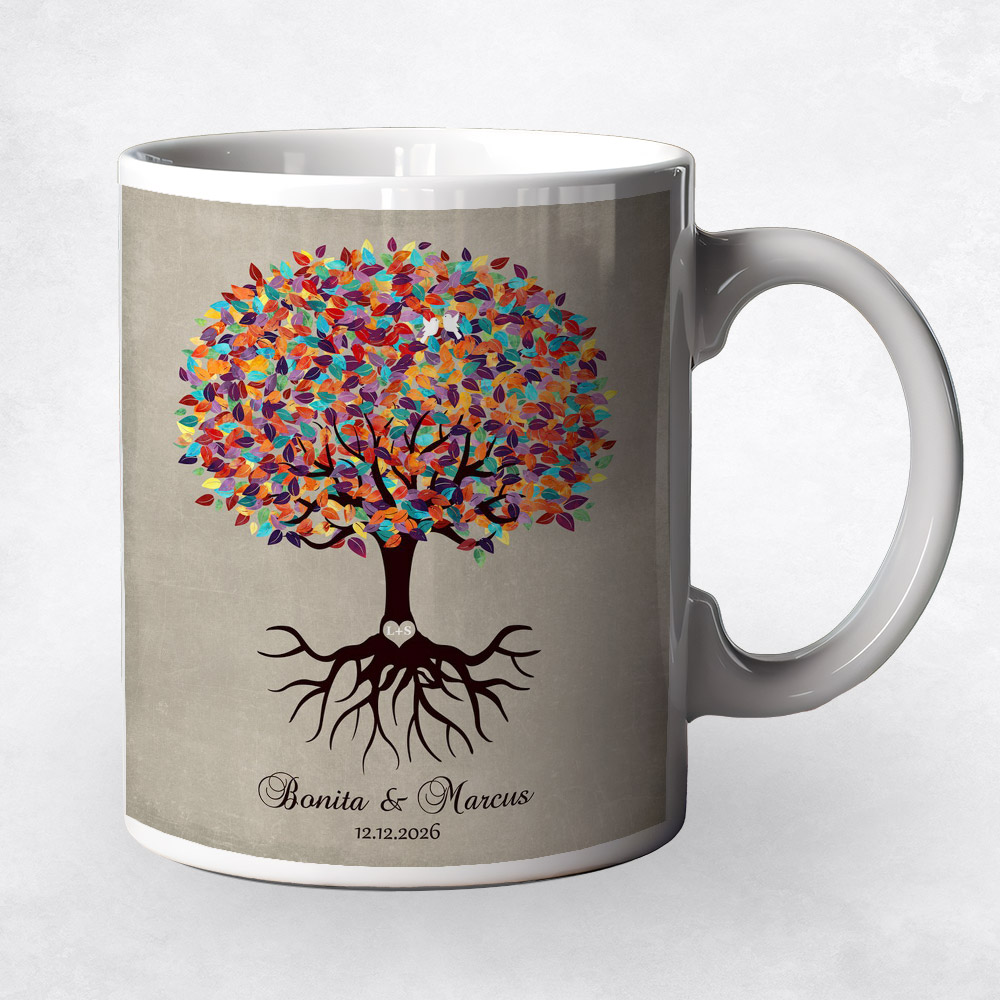 Closeup image of Colorful Tree with Roots  engagement Coffee Mug M-1424