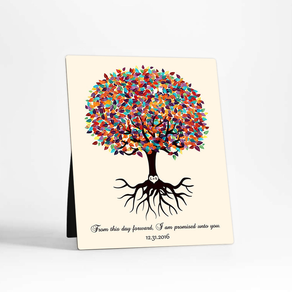 Single image of Spring Tree engagement  Desktop Plaque